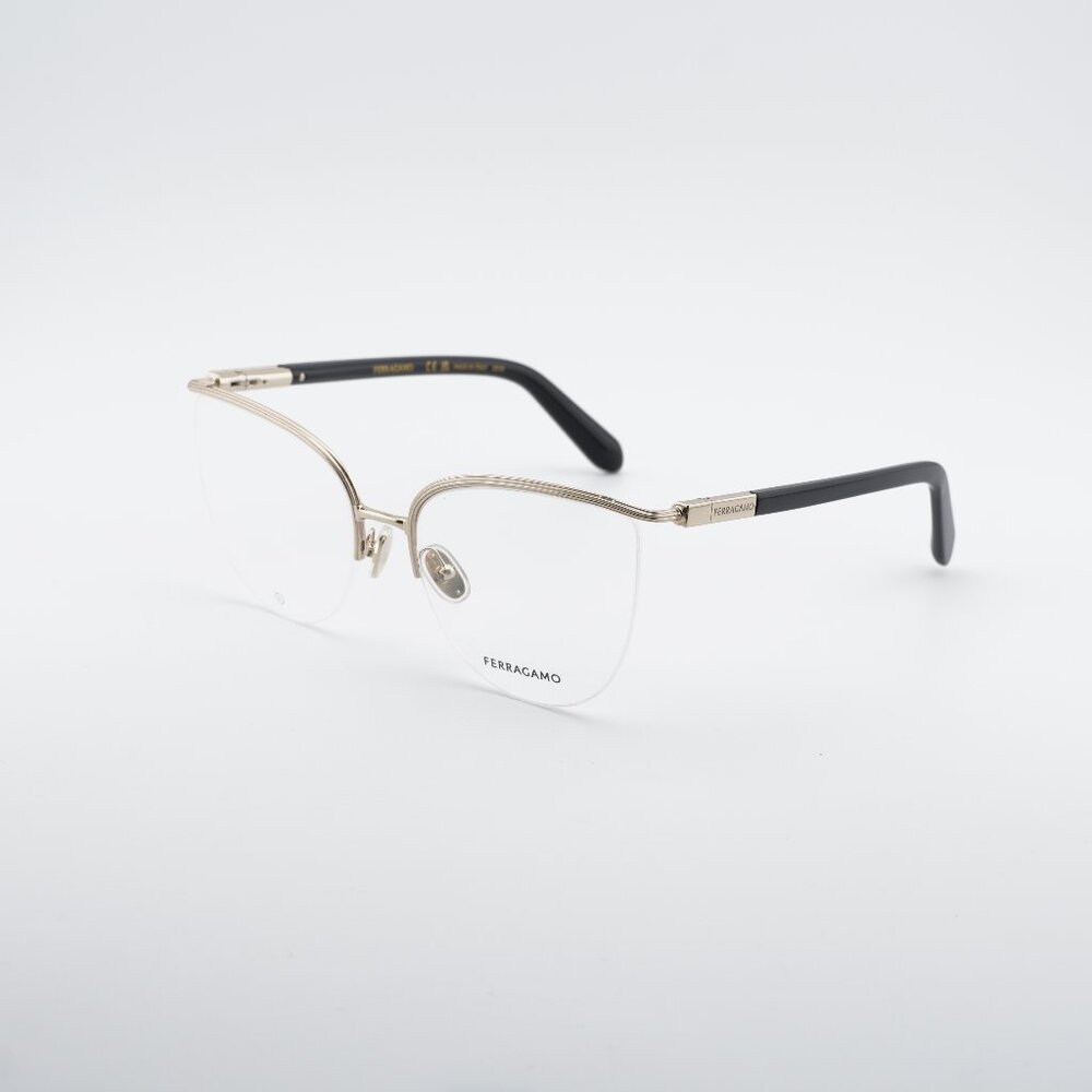 Salvatore Ferragamo SF2227 710 Eyeglasses Gold/Black 56mm Cat Eye Frame